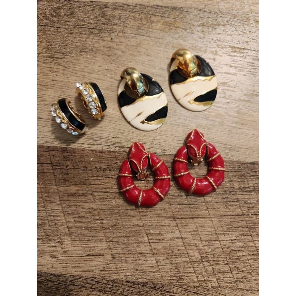 Three Pairs Clip-On Earrings